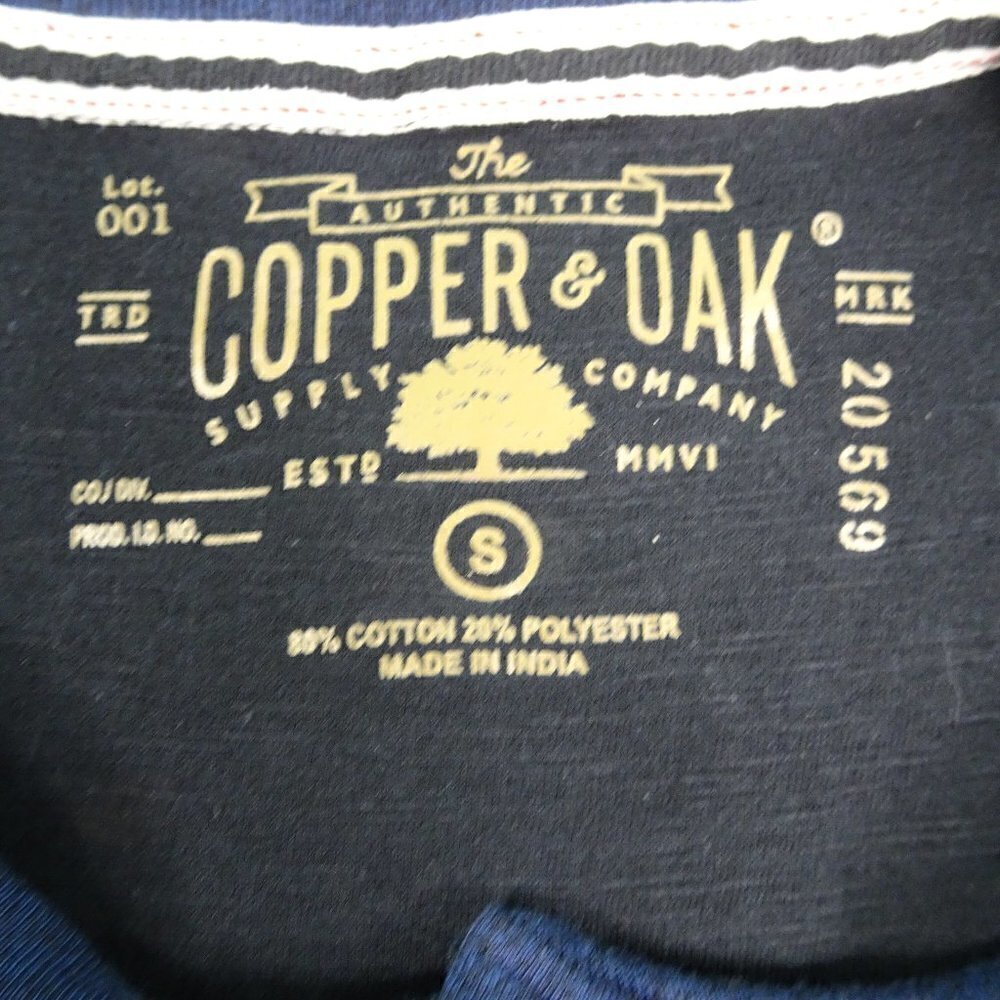 NWT Copper & Oak Blue/Black Qtr Button Shirt Small - Picture 3 of 6